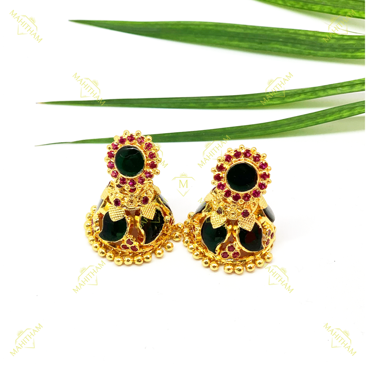 one-gram-gold-green-palakka-mango-jhumka-mg-1112-mahitham-jewellery