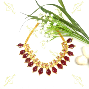 Nagappathy Red palakka necklace